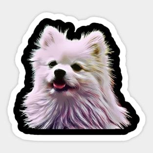 white small dog Sticker